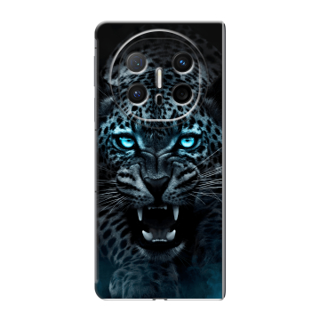 Пластиковый чехол на Huawei Mate X6 с принтом Темный леопард Пластиковый чехол на Huawei Mate X6 с принтом Темный леопард