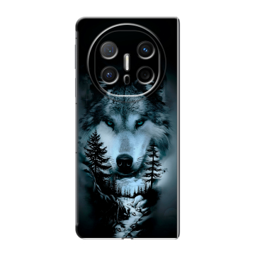 Пластиковый чехол на Huawei Mate X6 с принтом Лесной волк Пластиковый чехол на Huawei Mate X6 с принтом Лесной волк