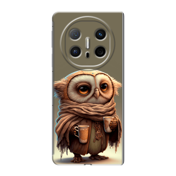 Пластиковый чехол на Huawei Mate X6 с принтом Сова Пластиковый чехол на Huawei Mate X6 с принтом Сова