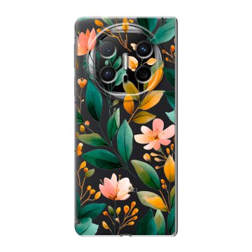 Пластиковый чехол на Huawei Mate X6 с принтом Цветы паттерн Пластиковый чехол на Huawei Mate X6 с принтом Цветы паттерн