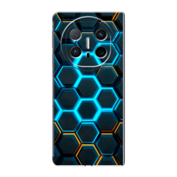 Пластиковый чехол на Huawei Mate X6 с принтом Неоновые соты Пластиковый чехол на Huawei Mate X6 с принтом Неоновые соты