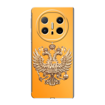 Пластиковый чехол на Huawei Mate X6 с принтом Герб Флаг России