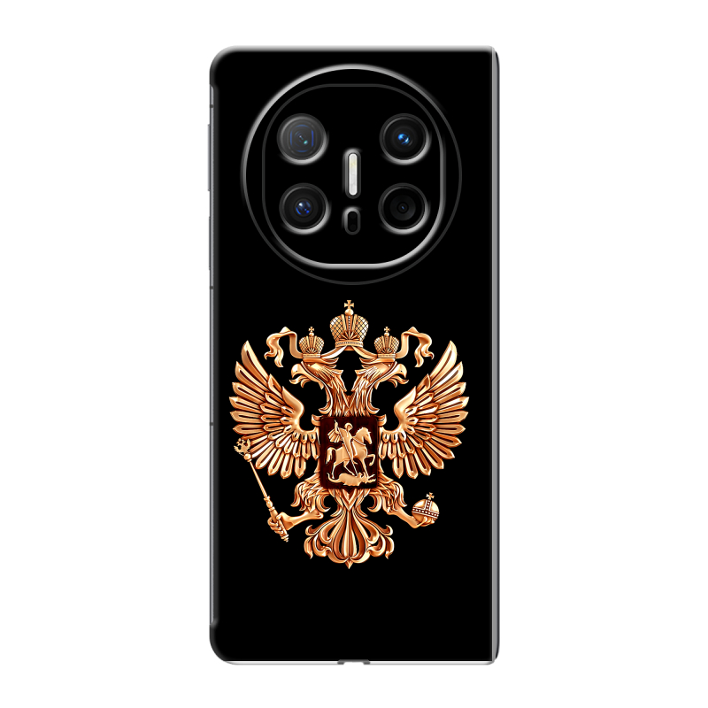 Пластиковый чехол на Huawei Mate X6 с принтом Герб России золотой Пластиковый чехол на Huawei Mate X6 с принтом Герб России золотой