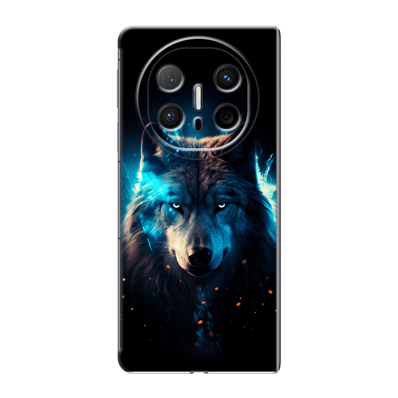 Пластиковый чехол на Huawei Mate X6 с принтом Волк ночной Пластиковый чехол на Huawei Mate X6 с принтом Волк ночной