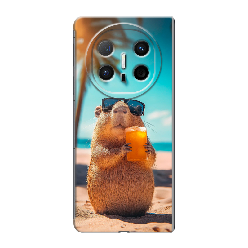 Пластиковый чехол на Huawei Mate X6 с принтом Капибара Пластиковый чехол на Huawei Mate X6 с принтом Капибара