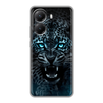 Силиконовый чехол на Poco X7 Pro с принтом Темный леопард