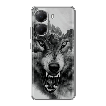 Силиконовый чехол на Poco X7 Pro с принтом Волк