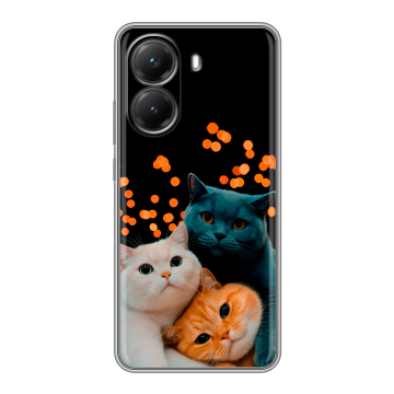 Силиконовый чехол на Poco X7 Pro с принтом Кошки