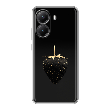 Силиконовый чехол на Poco X7 Pro с принтом Черная клубника