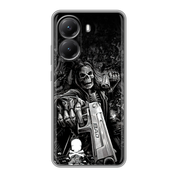 Силиконовый чехол на Poco X7 Pro с принтом Скелет