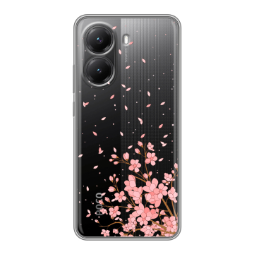 Силиконовый чехол на Poco X7 Pro с принтом Ветка сакуры