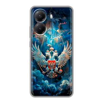 Силиконовый чехол на Poco X7 Pro с принтом Герб флаг России