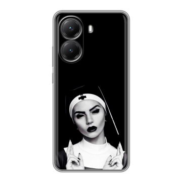 Силиконовый чехол на Poco X7 Pro с принтом монашка