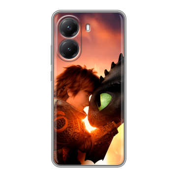 Силиконовый чехол на Poco X7 Pro с принтом Как приручить дракона