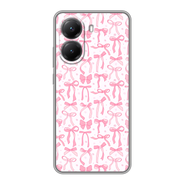 Силиконовый чехол на Poco X7 Pro с принтом Розовые бантики
