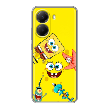 Силиконовый чехол на Poco X7 Pro с принтом Спанч боб Спанчбоб