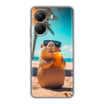 Силиконовый чехол на Poco X7 Pro с принтом Капибара Силиконовый чехол на Poco X7 Pro с принтом Капибара