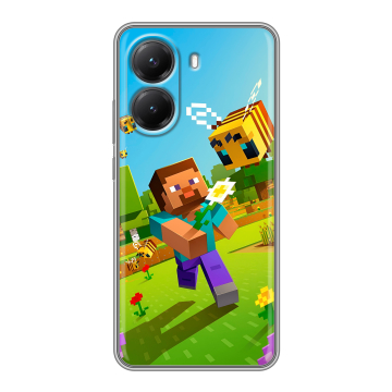 Силиконовый чехол на Poco X7 Pro с принтом Майнкрафт Minecraft Силиконовый чехол на Poco X7 Pro с принтом Майнкрафт Minecraft