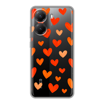 Силиконовый чехол на Poco X7 Pro с принтом Сердечки