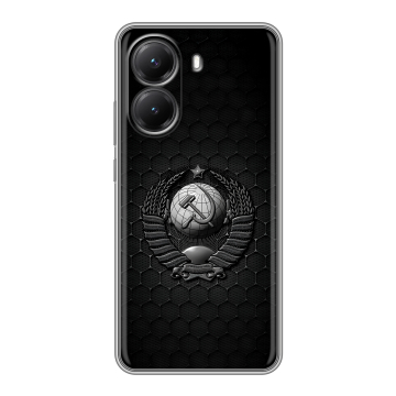 Силиконовый чехол на Poco X7 Pro с принтом Герб Флаг СССР Силиконовый чехол на Poco X7 Pro с принтом Герб Флаг СССР