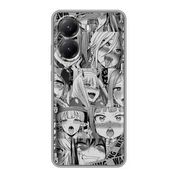 Силиконовый чехол на Poco X7 Pro с принтом Ahegao Ахегао Аниме