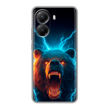 Силиконовый чехол на Poco X7 Pro с принтом Медведь