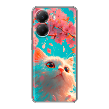 Силиконовый чехол на Poco X7 Pro с принтом Красивый кот