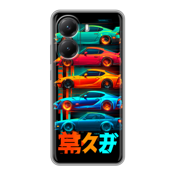 Силиконовый чехол на Poco X7 Pro с принтом машины тачки