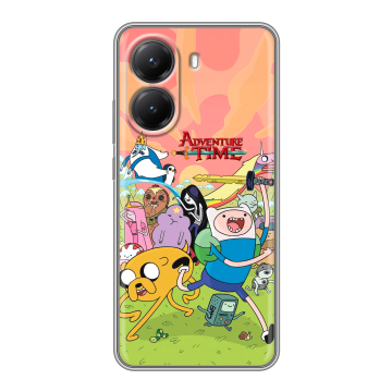 Силиконовый чехол на Poco X7 Pro с принтом Adventure time Время приключений