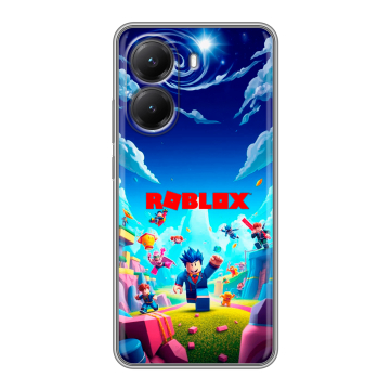 Силиконовый чехол на Poco X7 Pro с принтом Roblox Роблокс