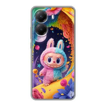 Силиконовый чехол на Poco X7 Pro с принтом Labubu Лабубу