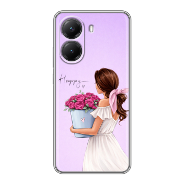 Силиконовый чехол на Poco X7 Pro с принтом женский