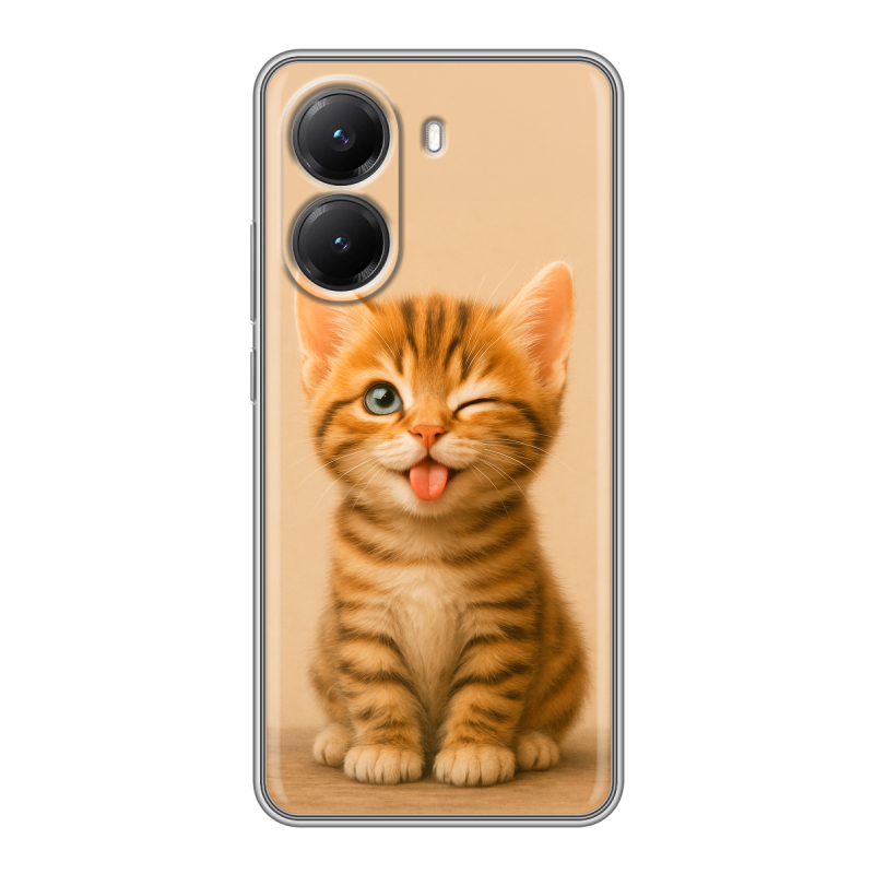 Силиконовый чехол на Poco X7 Pro с принтом котенок Силиконовый чехол на Poco X7 Pro с принтом котенок