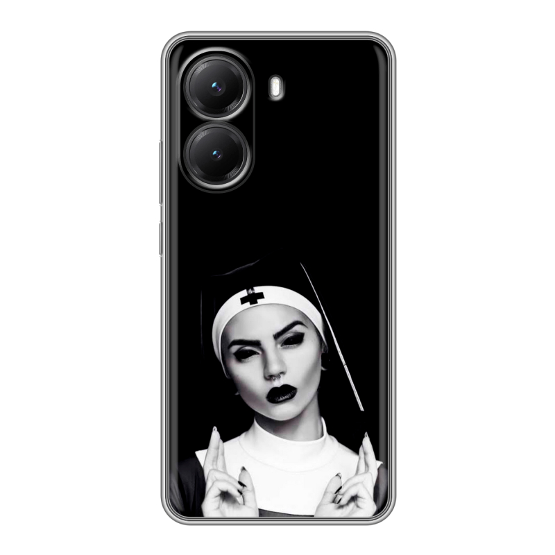 Силиконовый чехол на Poco X7 Pro с принтом монашка Силиконовый чехол на Poco X7 Pro с принтом монашка