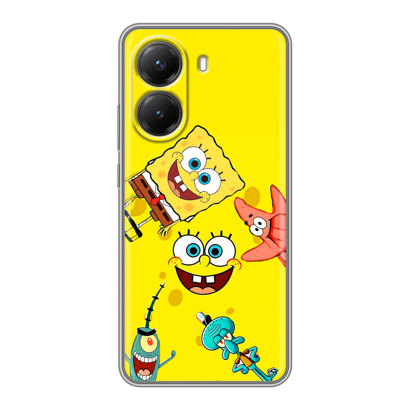 Силиконовый чехол на Poco X7 Pro с принтом Спанч боб Спанчбоб Силиконовый чехол на Poco X7 Pro с принтом Спанч боб Спанчбоб