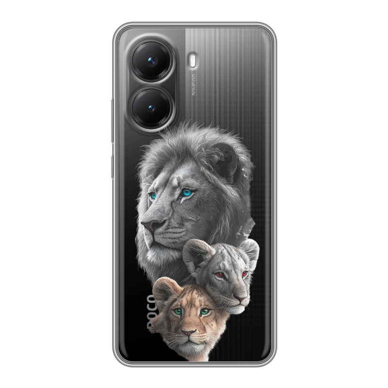 Силиконовый чехол на Poco X7 Pro с принтом Львы Силиконовый чехол на Poco X7 Pro с принтом Львы