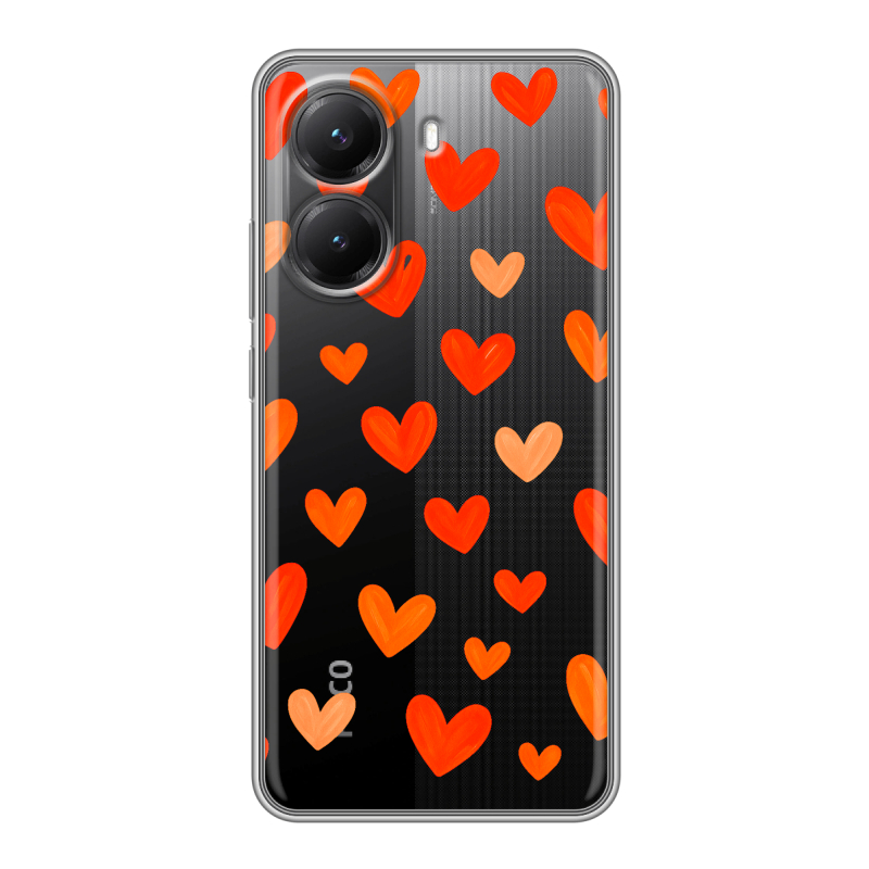 Силиконовый чехол на Poco X7 Pro с принтом Сердечки Силиконовый чехол на Poco X7 Pro с принтом Сердечки