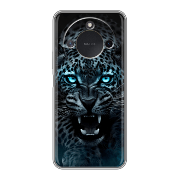 Силиконовый чехол на Honor X9c Smart с принтом Темный леопард