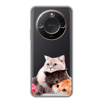 Силиконовый чехол на Honor X9c Smart с принтом Кошки Силиконовый чехол на Honor X9c Smart с принтом Кошки