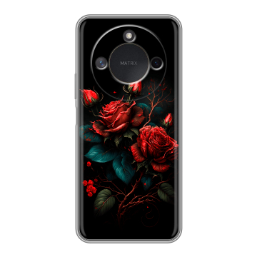 Силиконовый чехол на Honor X9c Smart с принтом Розы красные