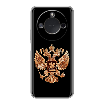 Силиконовый чехол на Honor X9c Smart с принтом Герб России золотой Силиконовый чехол на Honor X9c Smart с принтом Герб России золотой