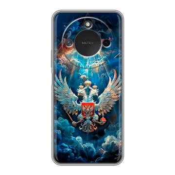 Силиконовый чехол на Honor X9c Smart с принтом Герб флаг России
