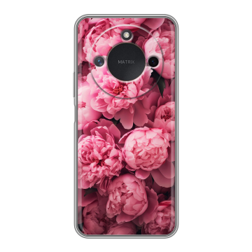 Силиконовый чехол на Honor X9c Smart с принтом цветы пионы