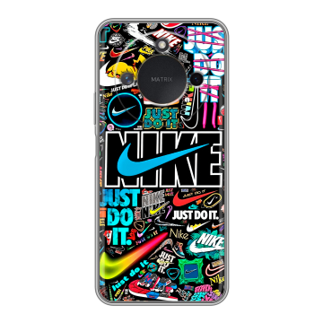 Силиконовый чехол на Honor X9c Smart с принтом найк nike черный Силиконовый чехол на Honor X9c Smart с принтом найк nike черный