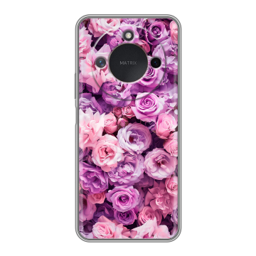 Силиконовый чехол на Honor X9c Smart с принтом лавандовые розы Силиконовый чехол на Honor X9c Smart с принтом лавандовые розы