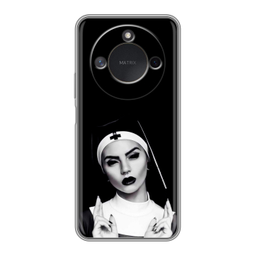 Силиконовый чехол на Honor X9c Smart с принтом монашка