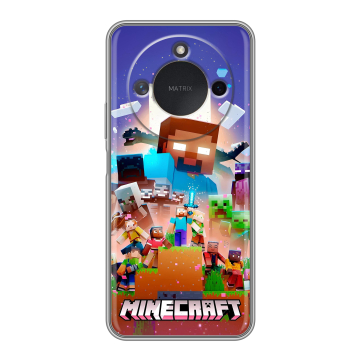Силиконовый чехол на Honor X9c Smart с принтом Майнкрафт Minecraft Силиконовый чехол на Honor X9c Smart с принтом Майнкрафт Minecraft