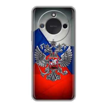 Силиконовый чехол на Honor X9c Smart с принтом Флаг России