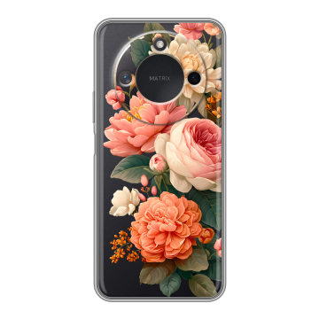 Силиконовый чехол на Honor X9c Smart с принтом цветы Силиконовый чехол на Honor X9c Smart с принтом цветы