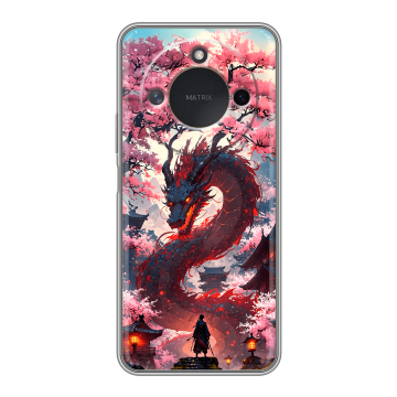 Силиконовый чехол на Honor X9c Smart с принтом Дракон Японский
